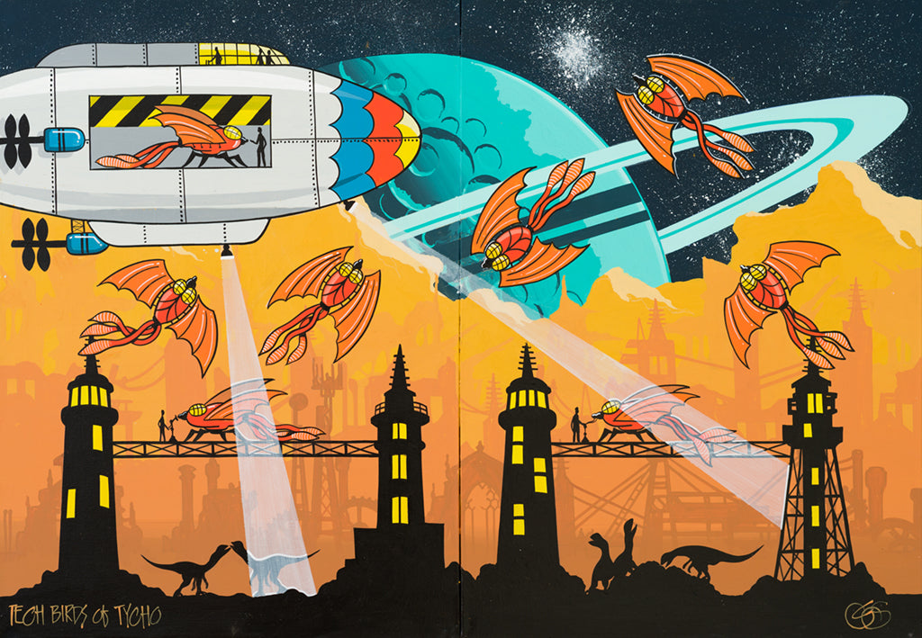 "Tech Birds of Tycho" (Diptych) Graham Shaw