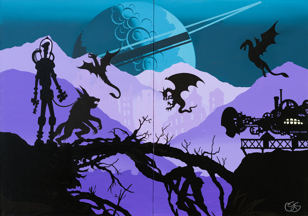 "The Migration of Dragons" (Diptych) by Graham Shaw