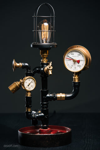 "Double Globe and Gauge Lamp #185" by Rob Sanders at De La Liff Gallery