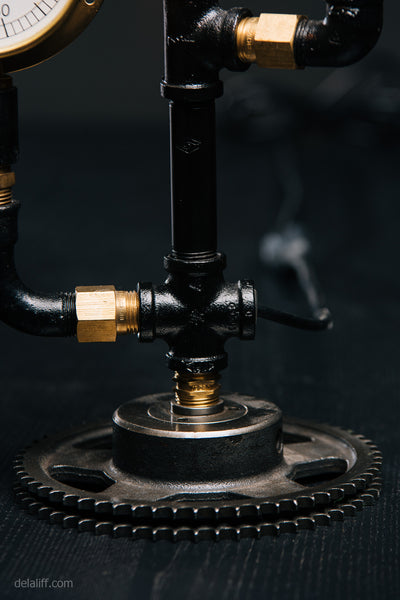 "Twin Row Sprocket Lamp no. #180" by Rob Sanders at De La Liff Gallery