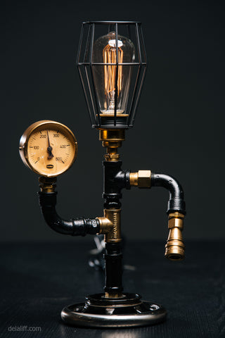 "Sewing Machine Wheel Lamp no. #132" by Rob Sanders at De La Liff Gallery