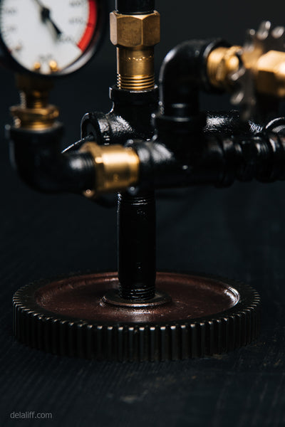 "Horizontal Light & Gear Lamp no. #135" by Rob Sanders at De La Liff Gallery