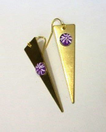 "Purple Daisy Drop Earrings" by Anthea Louise Piszczuk