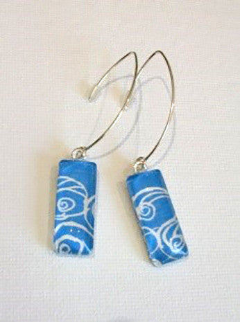 "Azure Swirl" double sided drop earrings by Anthea Louise Piszczuk