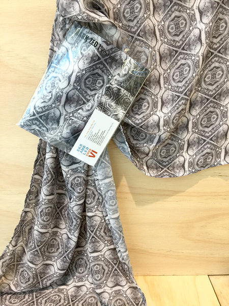 "Dollar Bills Y'all" - Silk Chiffon Scarf (140mm X 150mm) by Mark Zed