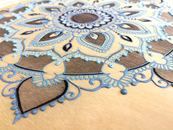"Vishnu Ji" *Special Edition* - Cherry Wood Paper henna artwork by Linda Bell