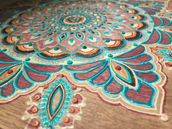 #sold "Plum Cinta" Timber Henna Artwork by Linda Bell