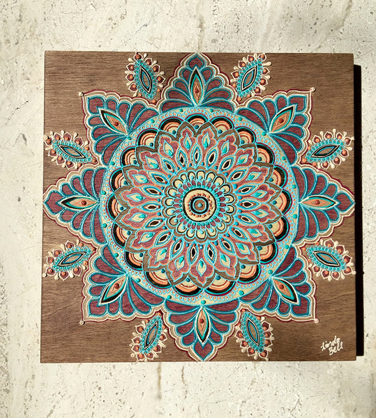 #sold "Plum Cinta" Timber Henna Artwork by Linda Bell
