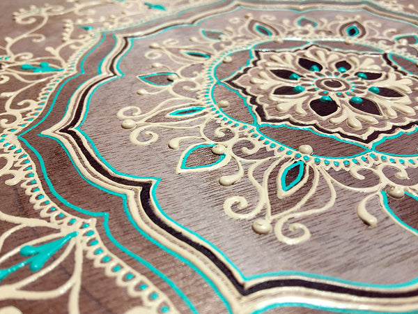 #sold "Shiva Cinta" *Special Edition* - Walnut Wood Paper henna artwork by Linda Bell