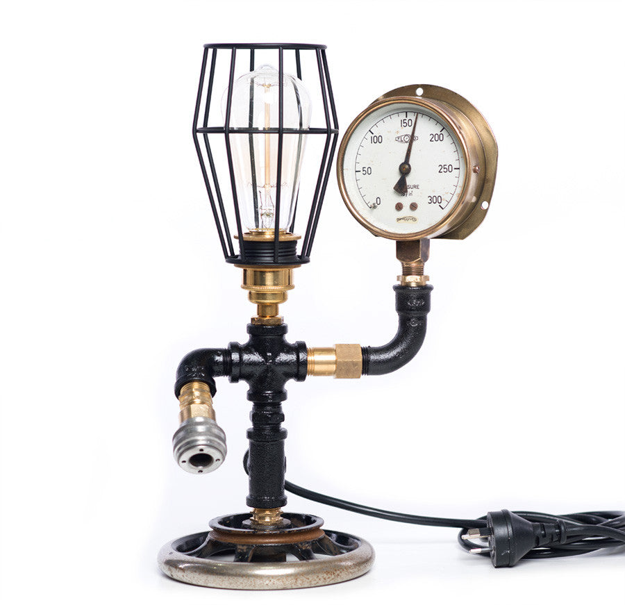 #sold "Tredle Sewing Machine Wheel" Lamp by Rob Sanders