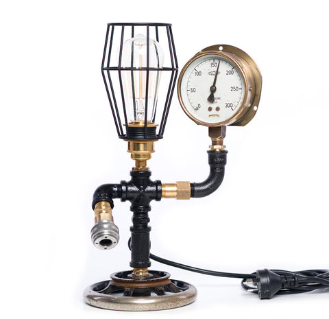 #sold "Tredle Sewing Machine Wheel" Lamp by Rob Sanders