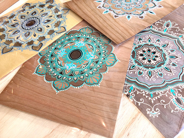 "Cheree Ji" *Special Edition* - Cherry Wood Paper henna artwork by Linda Bell
