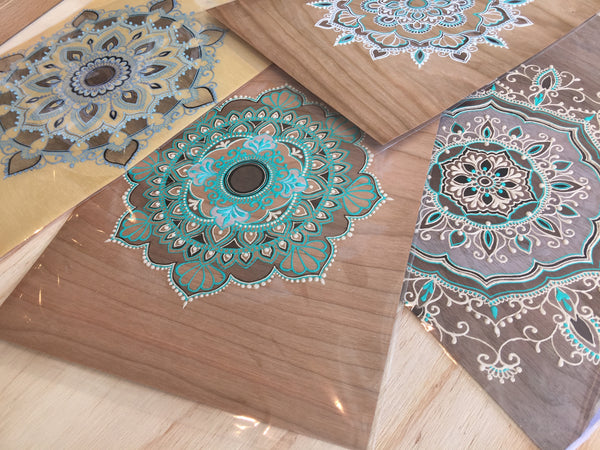 #sold "Shiva Cinta" *Special Edition* - Walnut Wood Paper henna artwork by Linda Bell