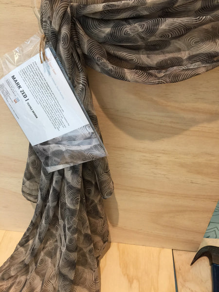 "China Town Swirl" - Silk Chiffon scarf by Mark Zed