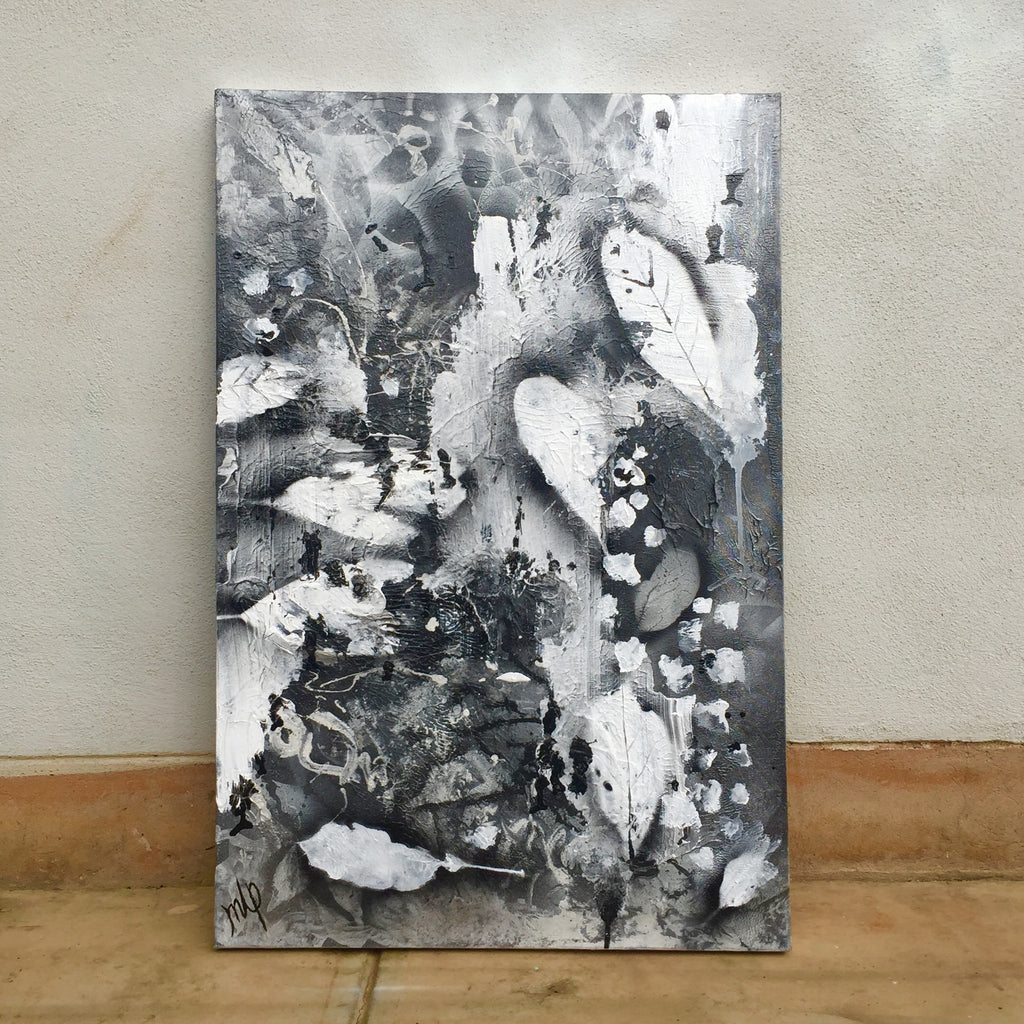 "Leaf impressions - Black and White #1" by Milly Pearce