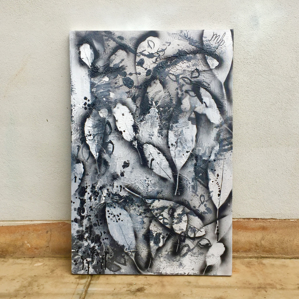 "Leaf impressions - Black and White #3" by Milly Pearce