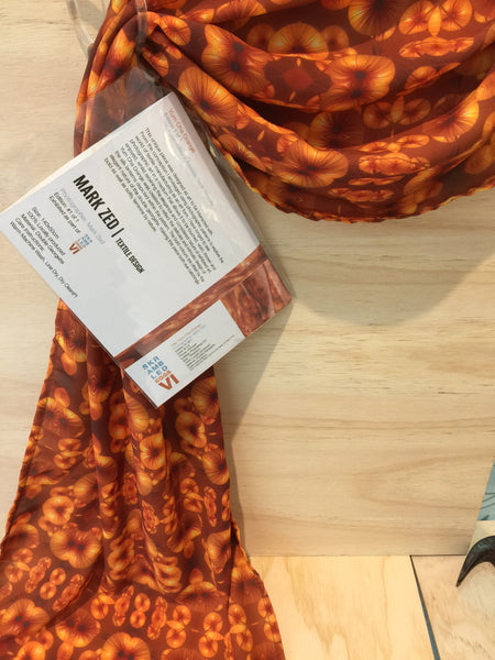 "Yum Cha Orange" - Double Georgette Silk Scarf (140mm X 150mm) by Mark Zed