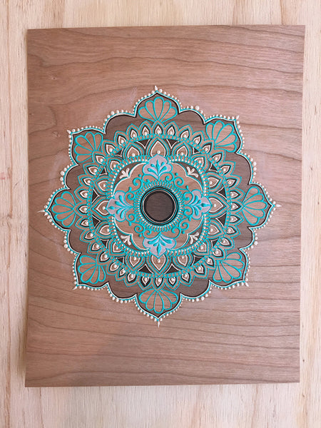 #sold "Cheree Cinta" *Special Edition* - Cherry Wood Paper henna artwork by Linda Bell