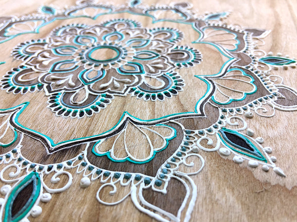 "Cheree Ji" *Special Edition* - Cherry Wood Paper henna artwork by Linda Bell