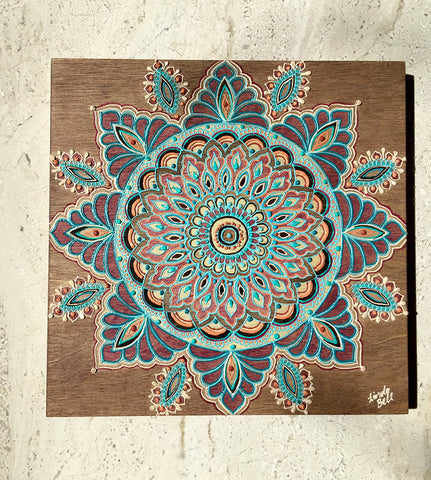 #sold "Plum Cinta" Timber Henna Artwork by Linda Bell