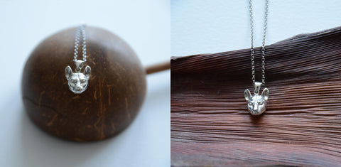 "She wanted to spend her 9 lives with him" Silver Pendant by Gillie and Marc