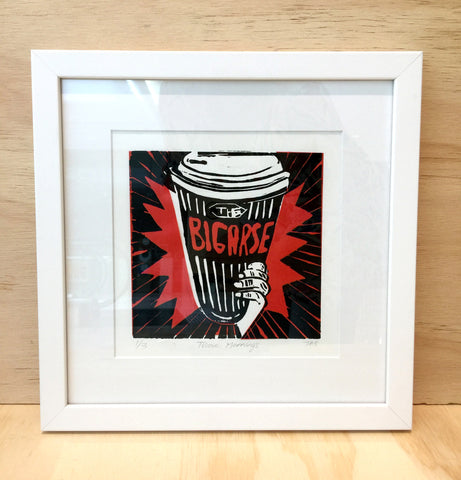 "Some Mornings" Lino and Chin-collé print by Jacky Spencer