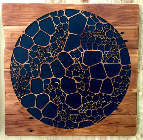 "Cellular"  [Timber Wall Sculpture] by Gaire Kahika Tané