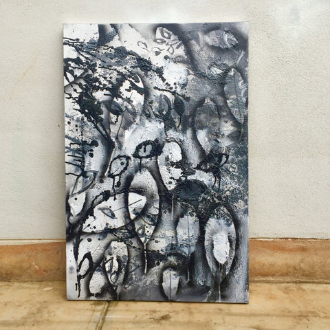 "Leaf impressions - Black and White #2" by Milly Pearce