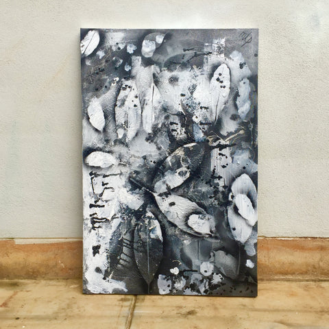 "Leaf impressions - Black and White #4" by Milly Pearce